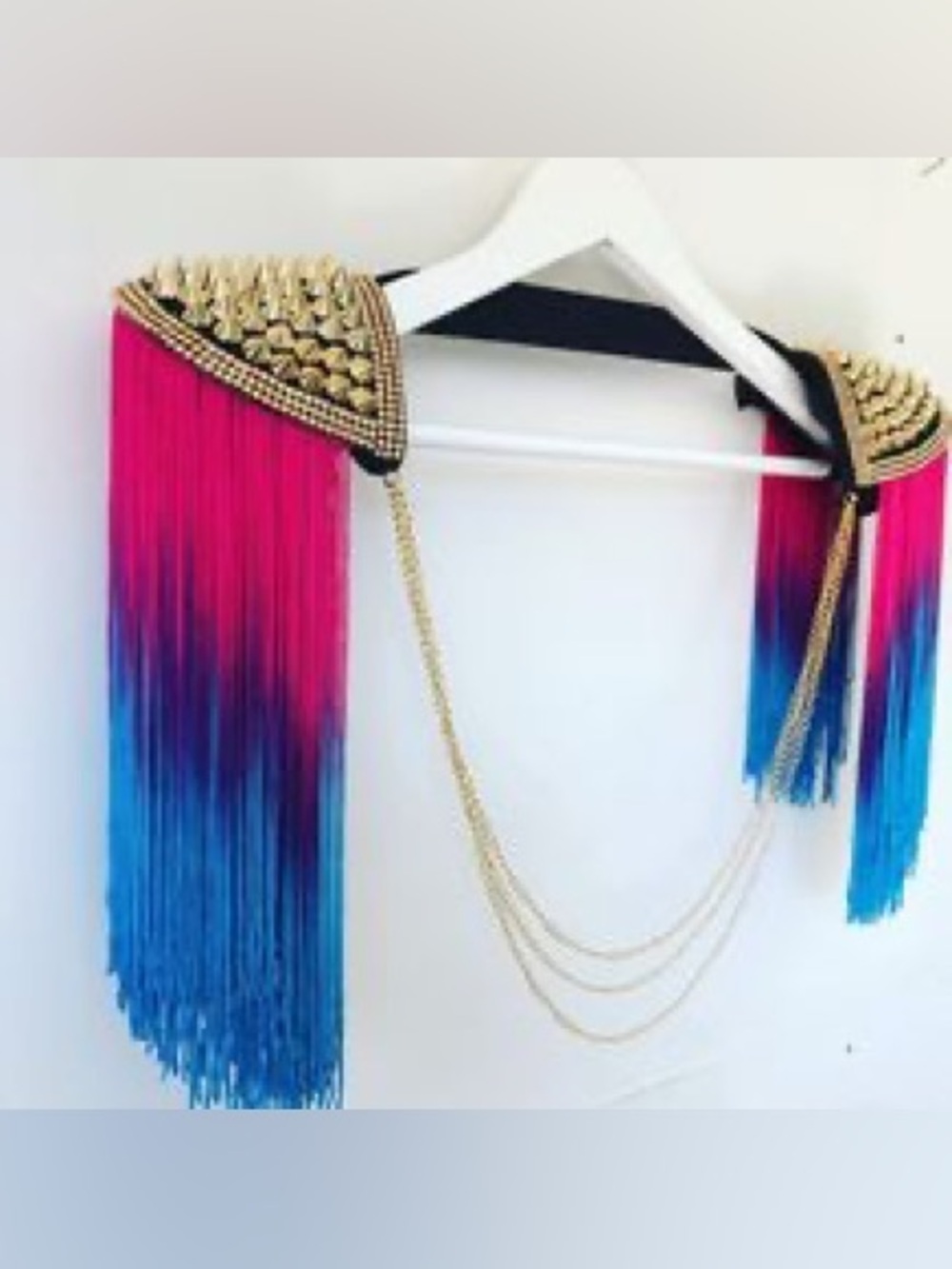Gold-Embellished Ombre Fringe Épaulettes | Festival